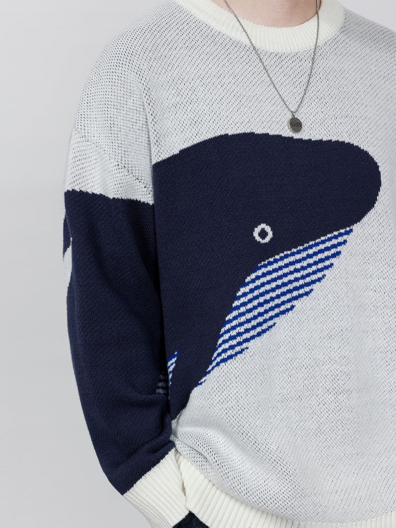 Chandails Aelfric Eden The Loneliest Whale Knit Blanche | ZKY-39536784